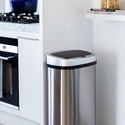 60L Stainless Steel Motion Sensor Rubbish Bin.