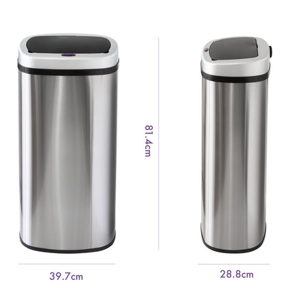70L Stainless Steel Motion Sensor Rubbish Bin.
