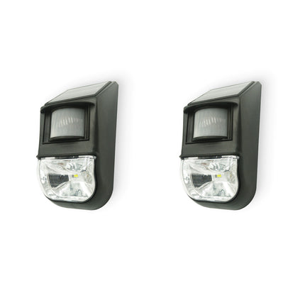 Solar-Powered Motion Sensor Light (2-Piece), Detects Motion, Rechargeable.
