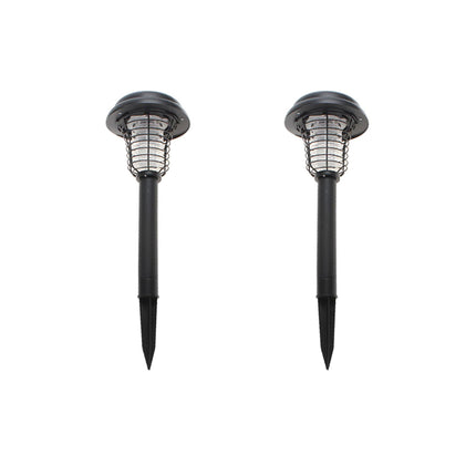 Lenoxx Wireless Solar-Powered Mosquito Killer Lamp (2-Piece, Black).