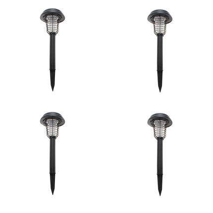 Lenoxx Wireless Solar-Powered Mosquito Killer Lamp (4-Piece, Black).