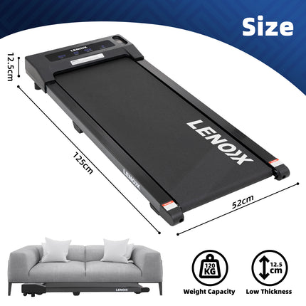 1.5 HP 52cm Electric Walking Pad Treadmill with Remote Control and Display Screen.