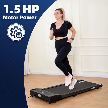 1.5 HP 52cm Electric Walking Pad Treadmill with Remote Control and Display Screen.