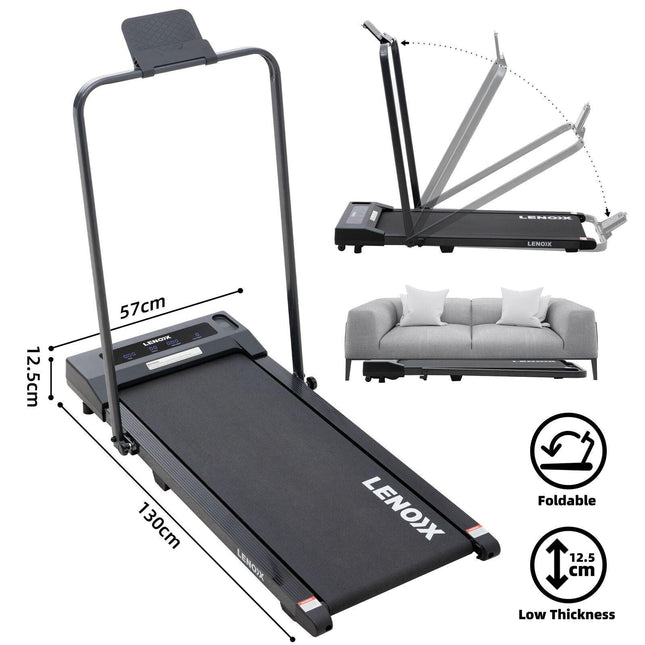 2HP 52cm Walking Pad Treadmill w/ Remote, Foldable Handrail, and Tablet Holder.
