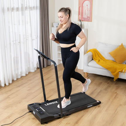 2HP 52cm Walking Pad Treadmill w/ Remote, Foldable Handrail, and Tablet Holder.