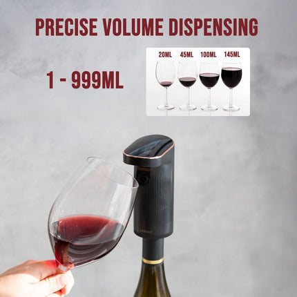 Instant Wine Aerator & Dispenser with Adjustable Bottle Fit.