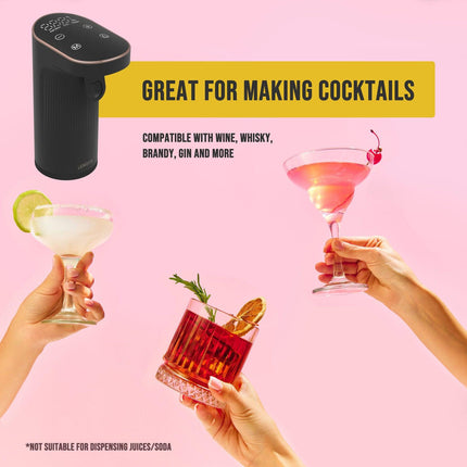 Instant Wine Aerator & Dispenser with Adjustable Bottle Fit.