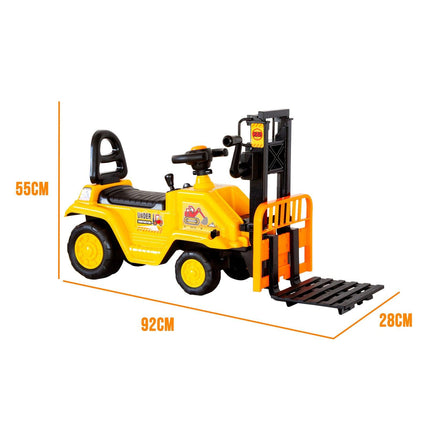 Kids Manual Forklift Ride-On with Working Mast Lift and Pallet.