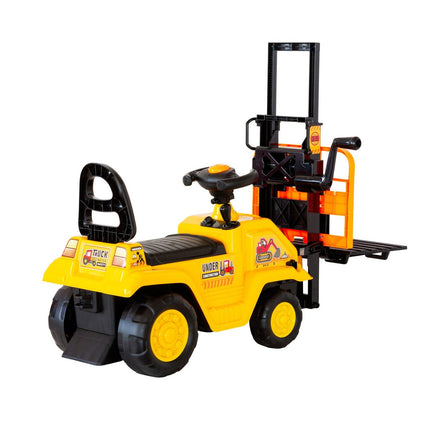 Kids Manual Forklift Ride-On with Working Mast Lift and Pallet.