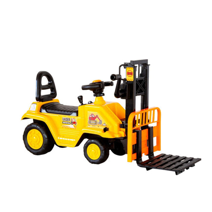 Kids Manual Forklift Ride-On with Working Mast Lift and Pallet.