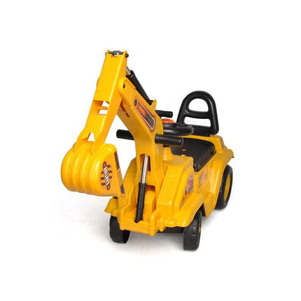 Ride-on Children's Excavator (Yellow) w/ Dual Operation Levers to Scoop.