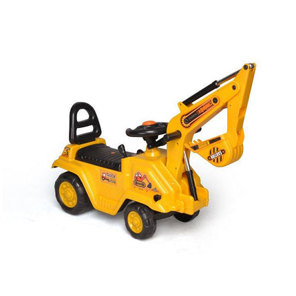 Ride-on Children's Excavator (Yellow) w/ Dual Operation Levers to Scoop.