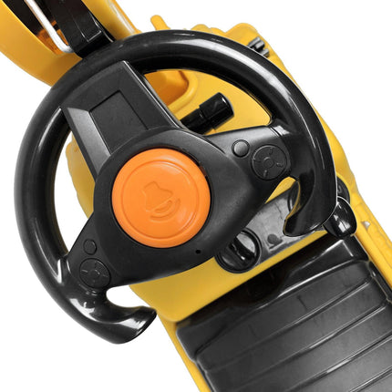 Ride-on Children's Excavator (Yellow) w/ Dual Operation Levers to Scoop.