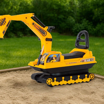 Ride-on Children's Excavator w/ Sturdy Track and Dual Operation Levers to Scoop.