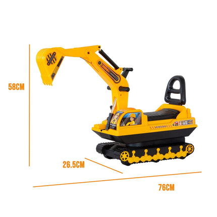 Ride-on Children's Excavator w/ Sturdy Track and Dual Operation Levers to Scoop.