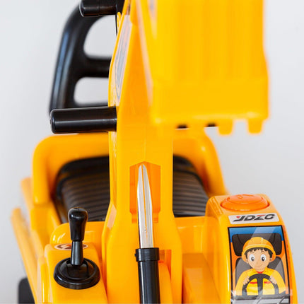 Ride-on Children's Excavator w/ Sturdy Track and Dual Operation Levers to Scoop.