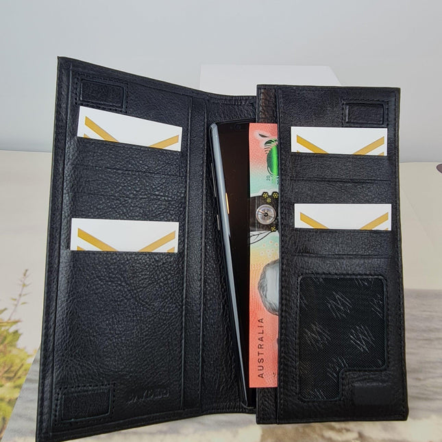 Leather Phone Wallet - Black.