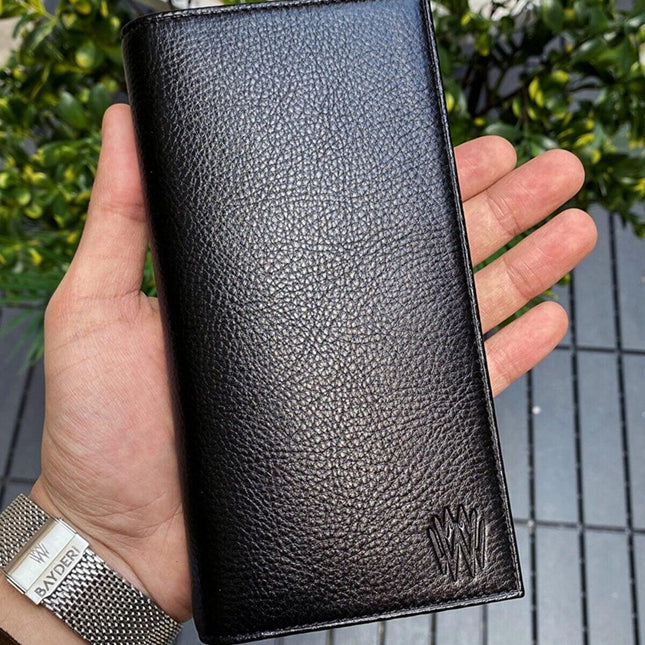 Leather Phone Wallet - Black.