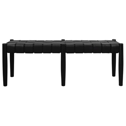 Elliot Leather Bench (Black).