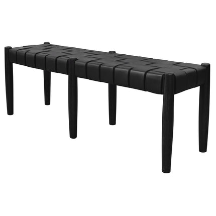 Elliot Leather Bench (Black).