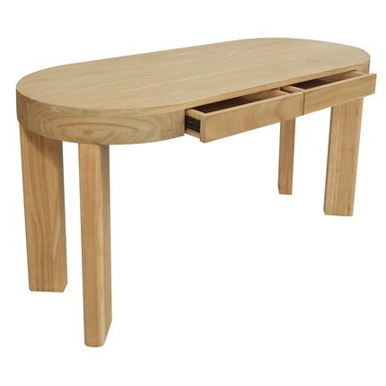 Brentwood 2 Drawer Oval Desk (Natural).