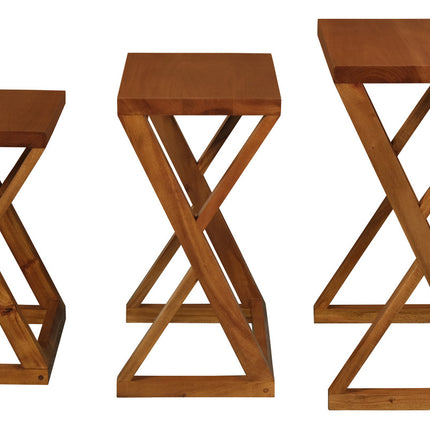 Amsterdam Nest of Table Set of 3 (Mahogany).