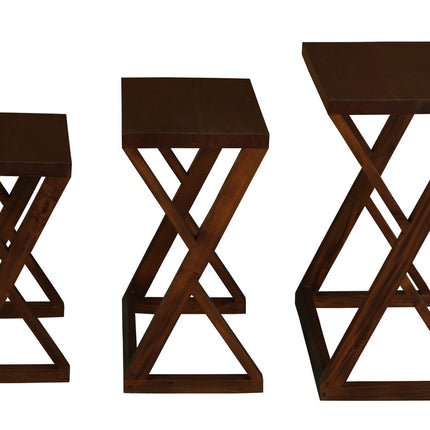Amsterdam Nest of Table Set of 3 (Mahogany).