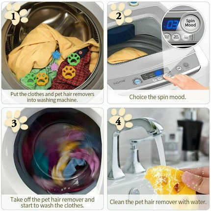 2Pcs Pet Hair Remover Floating Fur Catcher Laundry Lint Dog Cat Washing Machine.