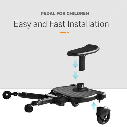 Baby Jogger Glider Board 2 in 1 Kid Stroller Board with Dismountable Seat AU black wheel.