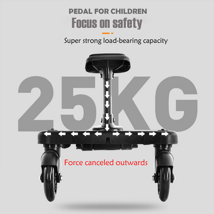 Baby Jogger Glider Board 2 in 1 Kid Stroller Board with Dismountable Seat AU black wheel.