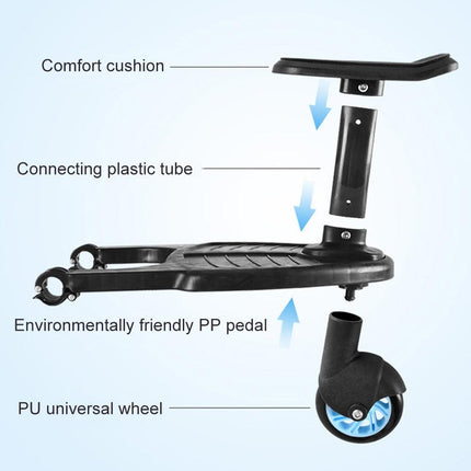 Stroller Step Board Toddler Buggys Wheel Standing Board Skateboard For Pram Kids Blue.