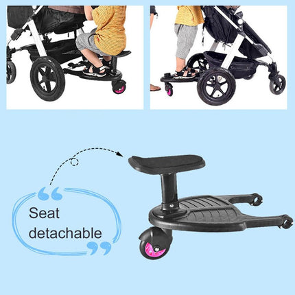 Stroller Step Board Toddler Buggys Wheel Standing Board Skateboard For Pram Kids Pink.
