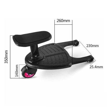 Stroller Step Board Toddler Buggys Wheel Standing Board Skateboard For Pram Kids Pink.