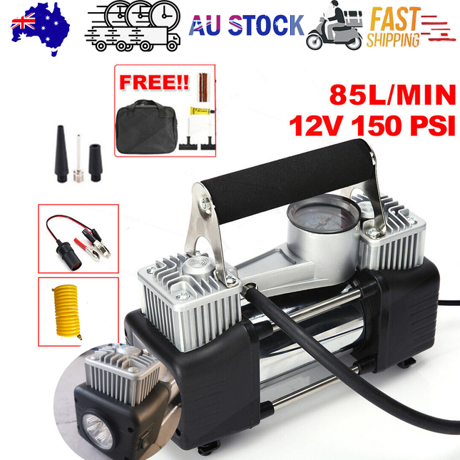 Car Air Compressor 12V 4WD Portable Tyre Inflator Deflator Truck Pump 150PSI.