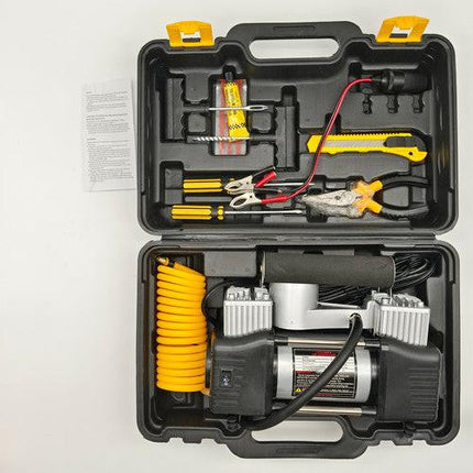 150PSI 12V Car Air Compressor Portable Tyre Deflator Inflator Pump 4WD Car Truck RED CASE.