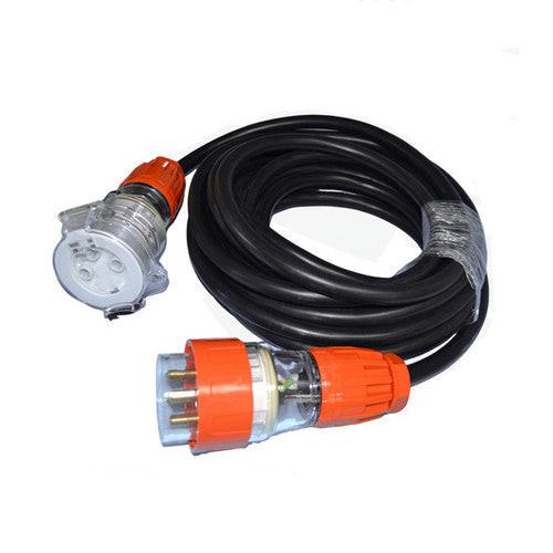 32 Amp 5m 3 Pin Extension Lead Single Phase 250V Rubber Cable Male/Female Plug.