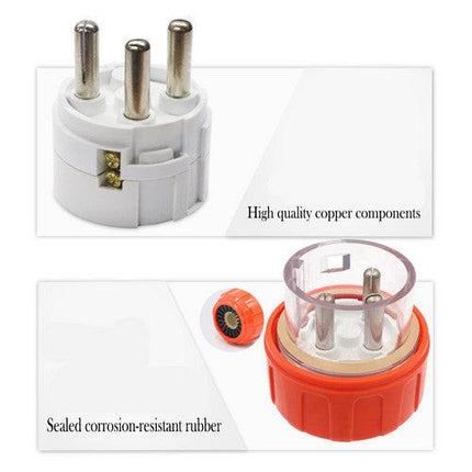 32 Amp 5m 3 Pin Extension Lead Single Phase 250V Rubber Cable Male/Female Plug.