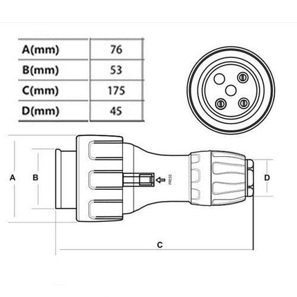 32 Amp 5m 3 Pin Extension Lead Single Phase 250V Rubber Cable Male/Female Plug.