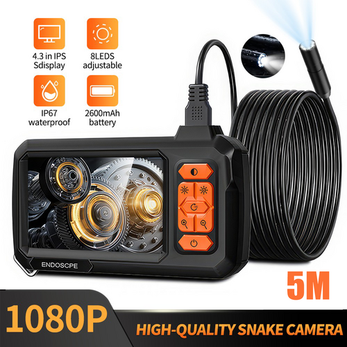 5M 8mm Lens Industrial Endoscope 1080P Digital Borescope Inspection Camera LED Lamp.