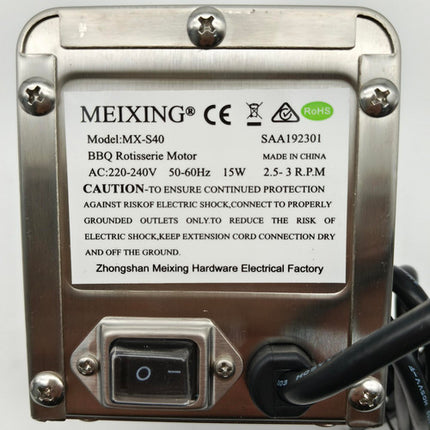 Electric BBQ Rotisserie Motor Spit Stainless Steel BBQ Campfire Motor AU Plug.