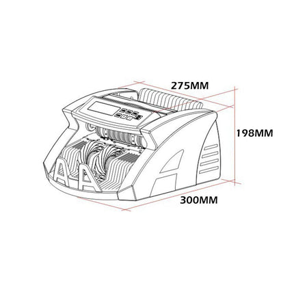 Australian currency notes Cash counter machine + Quantity digital display.