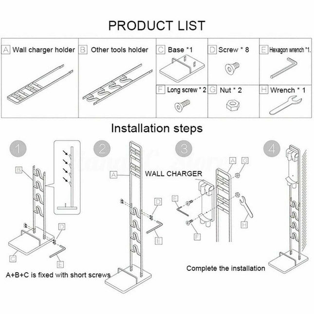 Freestanding Cordless Vacuum Cleaner Stand Rack Holder For Dyson V6 7 V8 V10 V11.