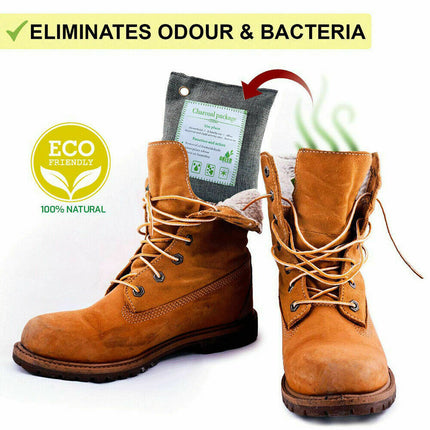 5PCS Air Purifying Bags Activated Bamboo Charcoal Freshener for Car Home Shoes 200g.