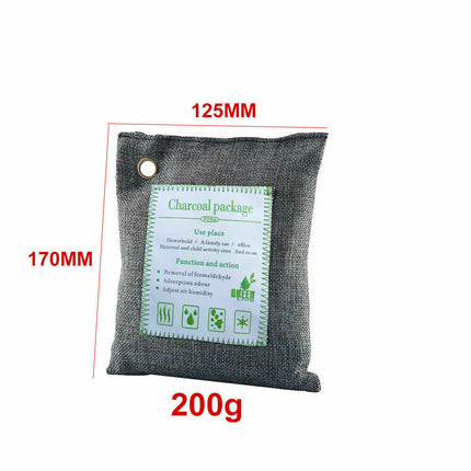 5PCS Air Purifying Bags Activated Bamboo Charcoal Freshener for Car Home Shoes 200g.