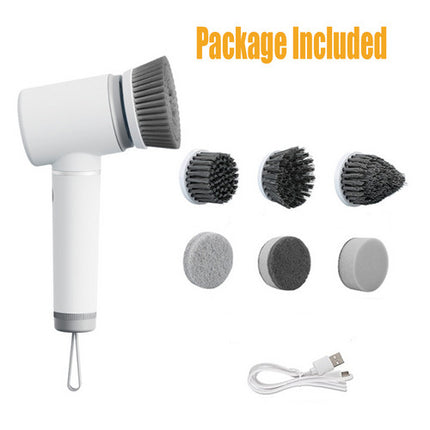 6in1 Electric Spin Scrubber Cordless Rechargeable Cleaning Brush with 6 Head Kit.