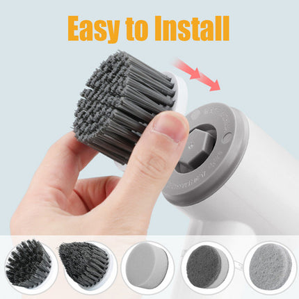 6in1 Electric Spin Scrubber Cordless Rechargeable Cleaning Brush with 6 Head Kit.
