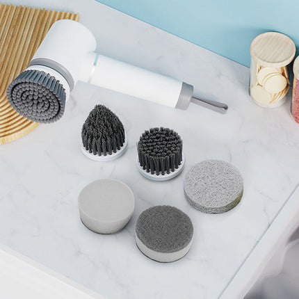 6in1 Electric Spin Scrubber Cordless Rechargeable Cleaning Brush with 6 Head Kit.