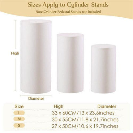 3pcs Metal Round Plinth Cylinder Pedestal Stand Wedding Decoration Cake Flower.