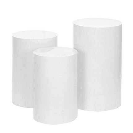 3pcs Metal Round Plinth Cylinder Pedestal Stand Wedding Decoration Cake Flower.