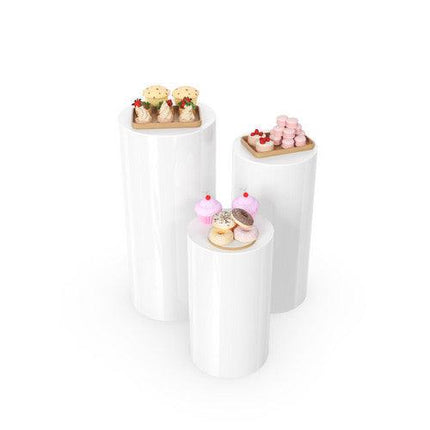 3pcs Metal Round Plinth Cylinder Pedestal Stand Wedding Decoration Cake Flower.